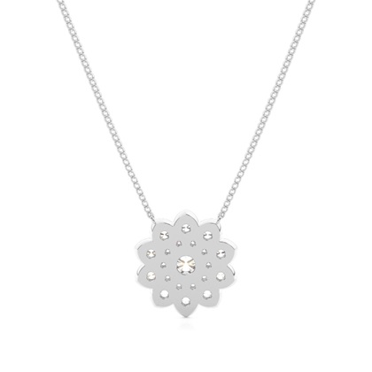 4 Prong Setting Round Diamond Cluster Pendant