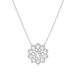 Runder Diamant Cluster Anhänger in einer Krappenfassung