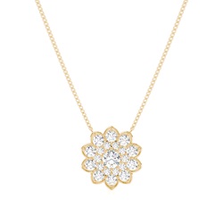 4 Prong Setting Round Diamond Cluster Pendant