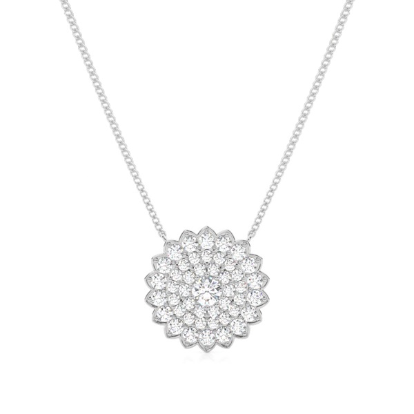 4 Prong Setting Round Diamond Cluster Pendant