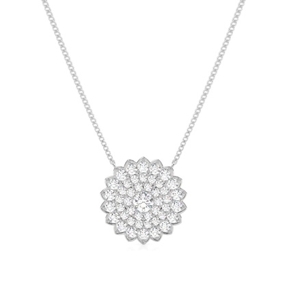 4 Prong Setting Round Diamond Cluster Pendant
