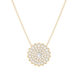 4 Prong Setting Round Diamond Cluster Pendant