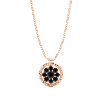 Round Rose Gold Cluster Diamond Pendants