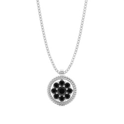 4 Prong Setting Round Black Diamond Cluster Pendant