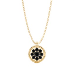 4 Prong Setting Round Black Diamond Cluster Pendant