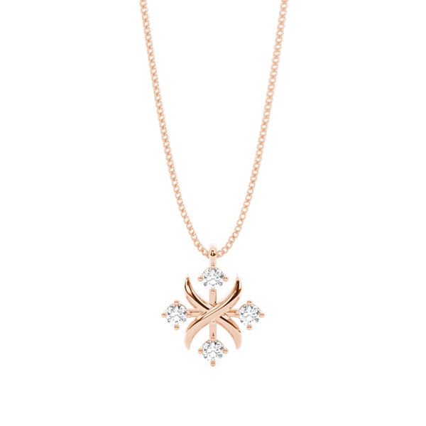 4 Prong Setting Round Diamond Designer Pendant