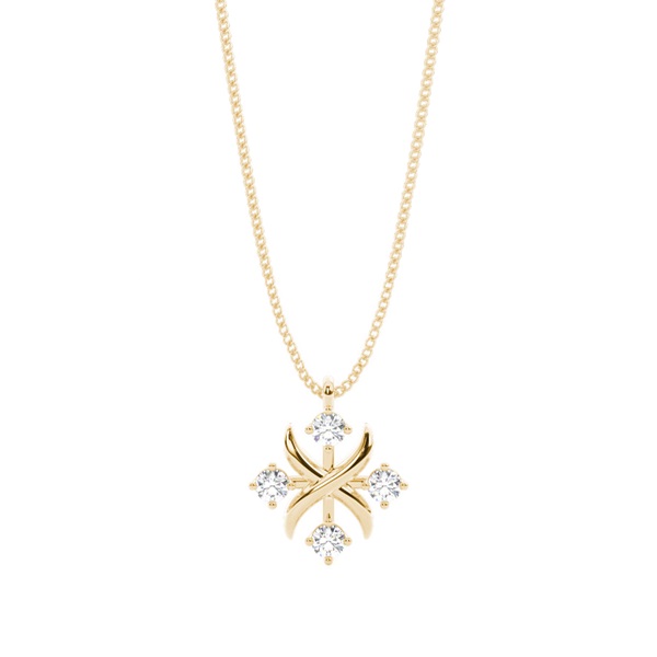 4 Prong Setting Round Diamond Designer Pendant