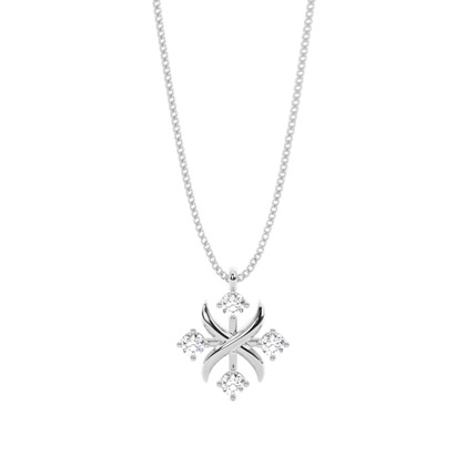 4 Prong Setting Round Diamond Designer Pendant