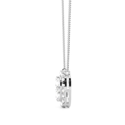 4 Prong Setting Round Diamond Cluster Pendant