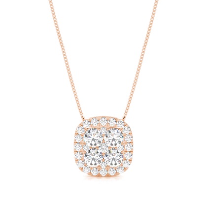 Round Rose Gold Cluster Diamond Pendants