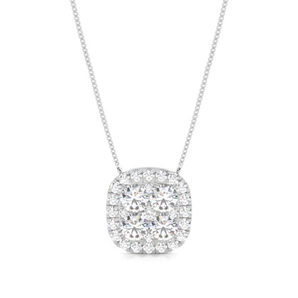 4 Prong Setting Round Diamond Cluster Pendant