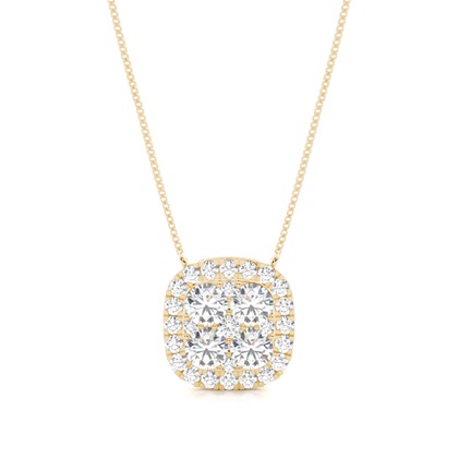 4 Prong Setting Round Diamond Cluster Pendant