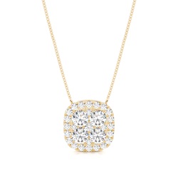 4 Prong Setting Round Diamond Cluster Pendant