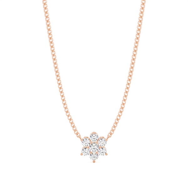 4 Prong Setting Round Diamond Cluster Pendant