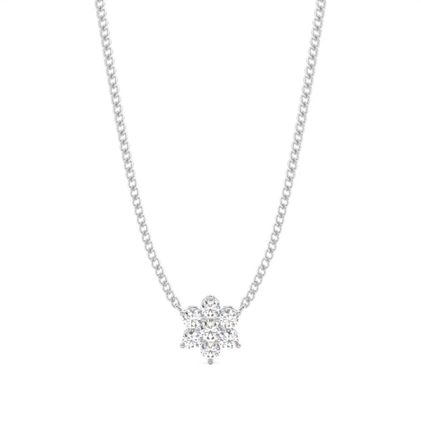 4 Prong Setting Round Diamond Cluster Pendant