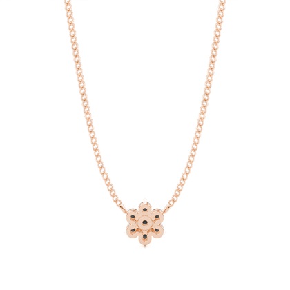 4 Krappenfassung runder schwarzer Diamant-Cluster-Anhänger