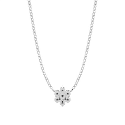 4 Krappenfassung runder schwarzer Diamant-Cluster-Anhänger