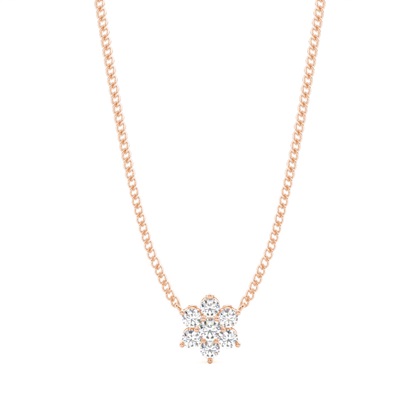 Rose Gold Cluster Diamond Pendants