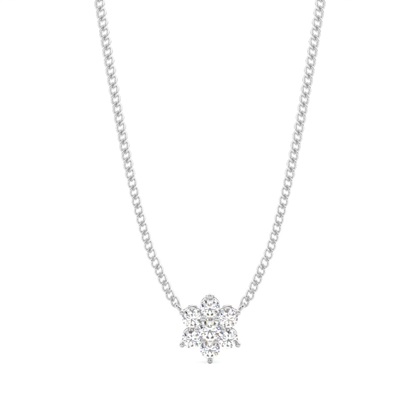 4 Prong Setting Round Diamond Cluster Pendant