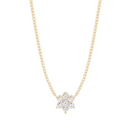 Yellow Gold Cluster Diamond Pendants
