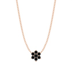 4 Prong Setting Round Black Diamond Cluster Pendant