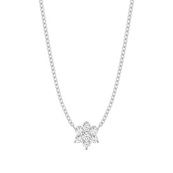 Runder Diamant Cluster Anhänger in einer Krappenfassung