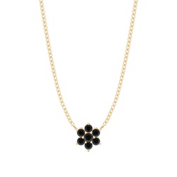 4 Prong Setting Round Black Diamond Cluster Pendant