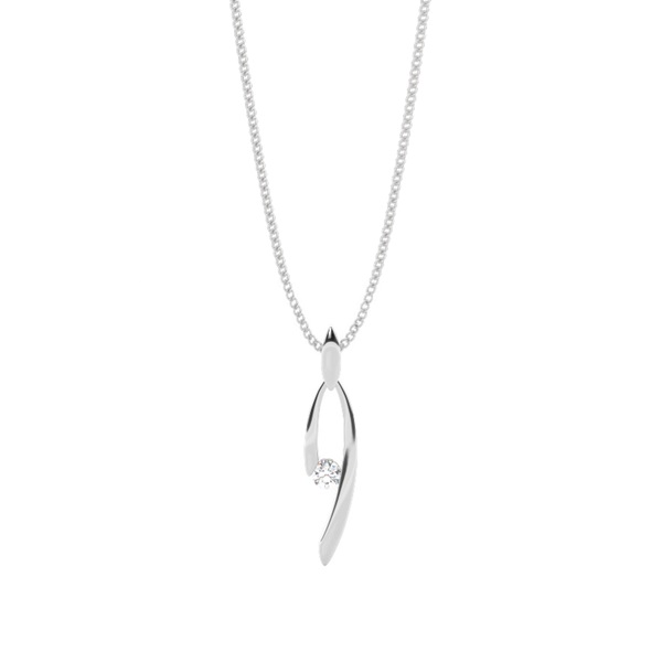 Channel Setting Round Diamond Delicate Pendant