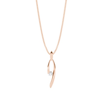 Round Rose Gold Everyday Diamond Pendants