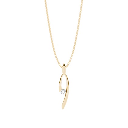 Round Yellow Gold Everyday Diamond Pendants