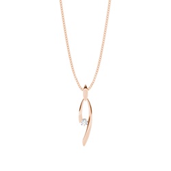 Channel Setting Round Diamond Delicate Pendant