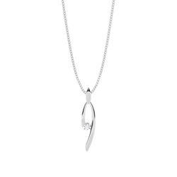 Channel Setting Round Diamond Delicate Pendant