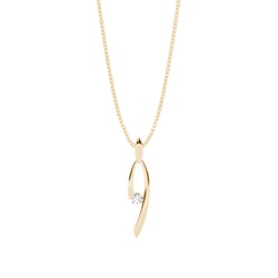 Channel Setting Round Diamond Delicate Pendant