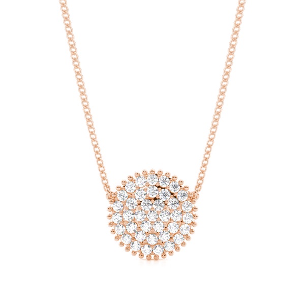 Pave Setting Round Diamond Cluster Pendant