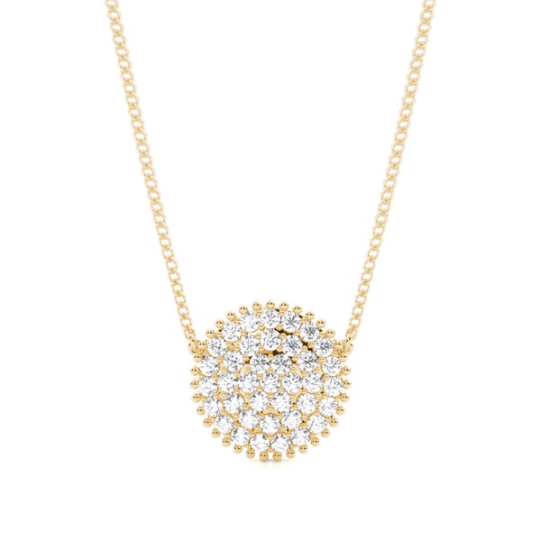 Pave Setting Round Diamond Cluster Pendant