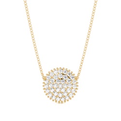 Pave Setting Round Diamond Cluster Pendant
