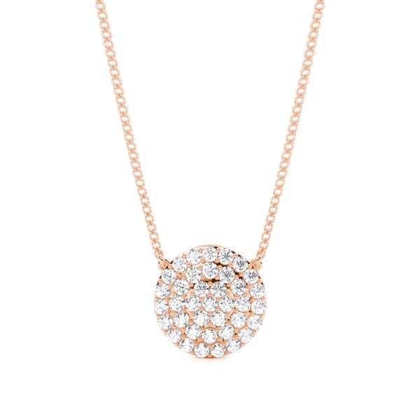 Pave Setting Round Diamond Cluster Pendant