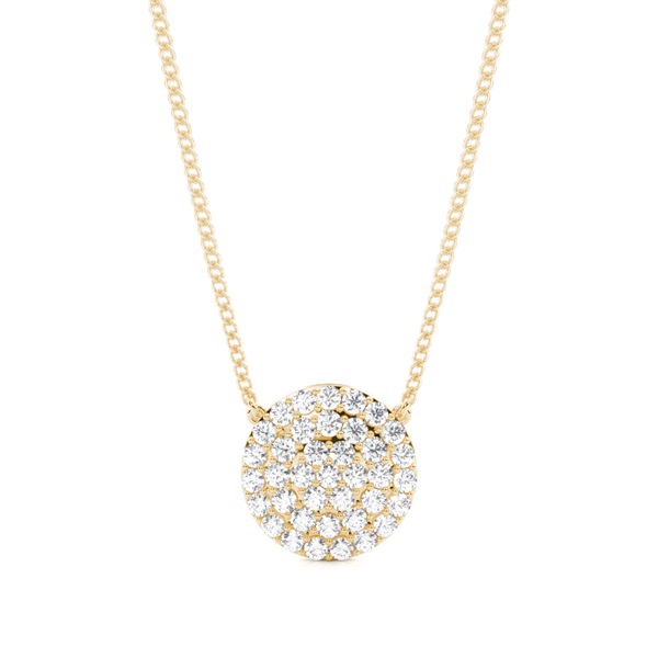 Pave Setting Round Diamond Cluster Pendant