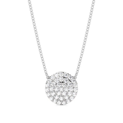 Pave Setting Round Diamond Cluster Pendant