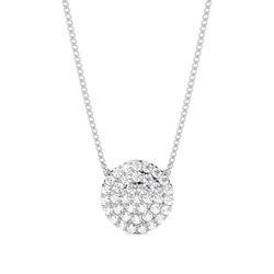 Pave Setting Round Diamond Cluster Pendant