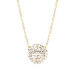 Pave Setting Round Diamond Cluster Pendant