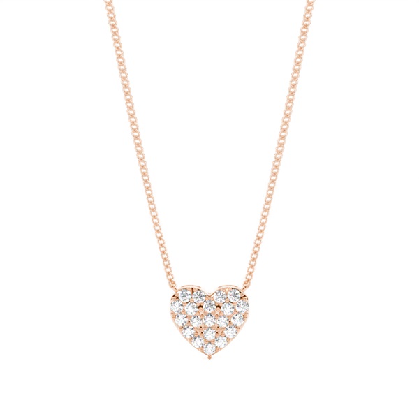 4 Prong Setting Round Diamond Heart Pendant