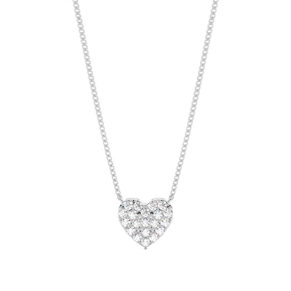 4 Prong Setting Round Diamond Heart Pendant