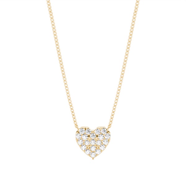 4 Prong Setting Round Diamond Heart Pendant