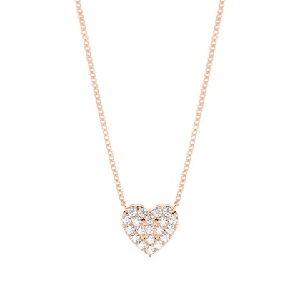 Rose Gold Heart Diamond Pendants