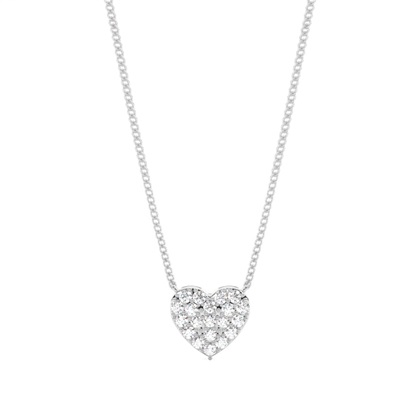 4 Prong Setting Round Diamond Heart Pendant
