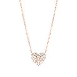 4 Prong Setting Round Diamond Heart Pendant