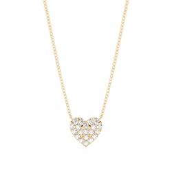 4 Prong Setting Round Diamond Heart Pendant