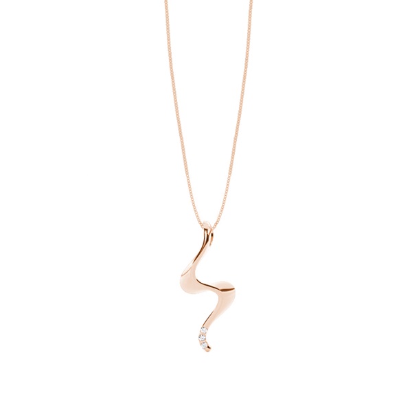 Flush Setting Round Diamond Delicate Pendant