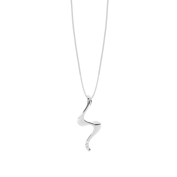 Flush Setting Round Diamond Delicate Pendant
